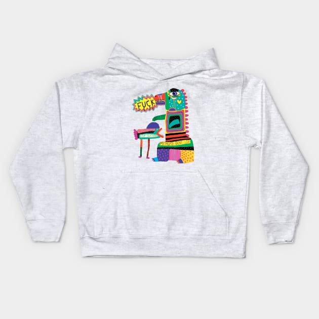 Colorful Dinosaur Kids Hoodie by saif